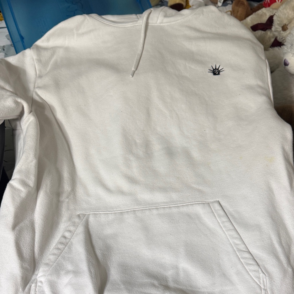White Hoodie With Embroidered Logo